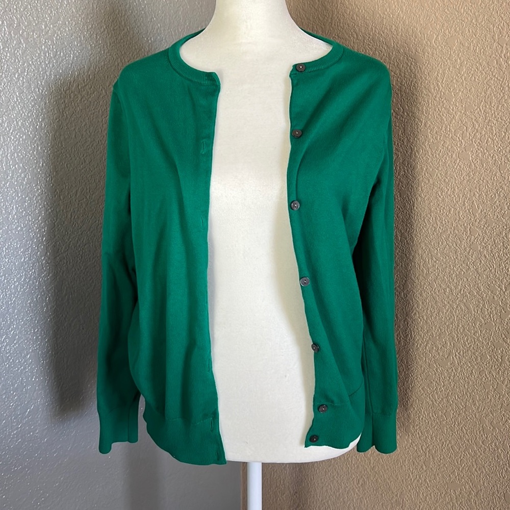 *Lands End - size S (6-8) - Emerald Green cardigan